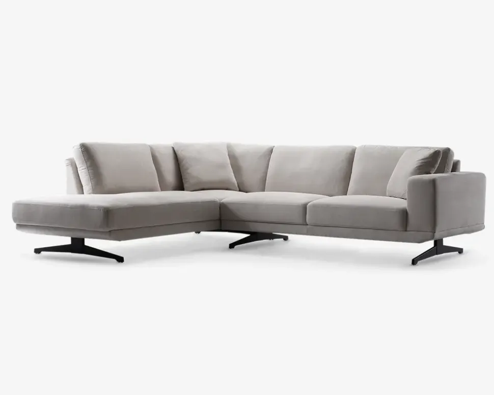 Sofa m. Åben Afslutning Beige Venstrevendt