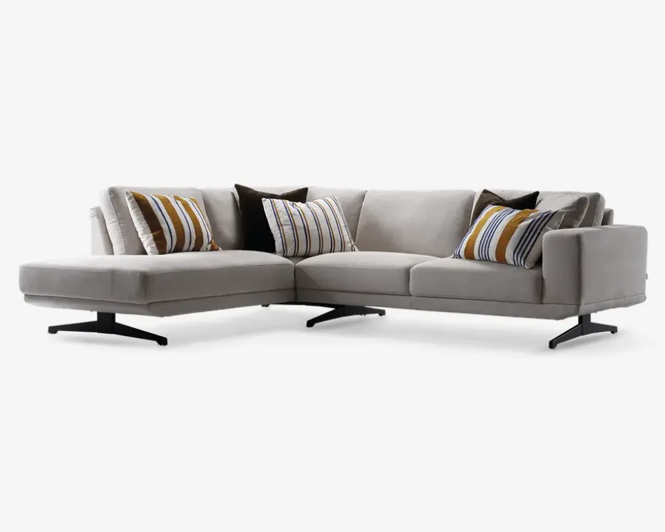 Sofa m. Åben Afslutning Beige Venstrevendt
