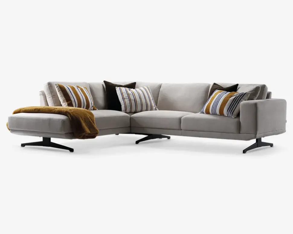 Sofa m. Åben Afslutning Beige Venstrevendt
