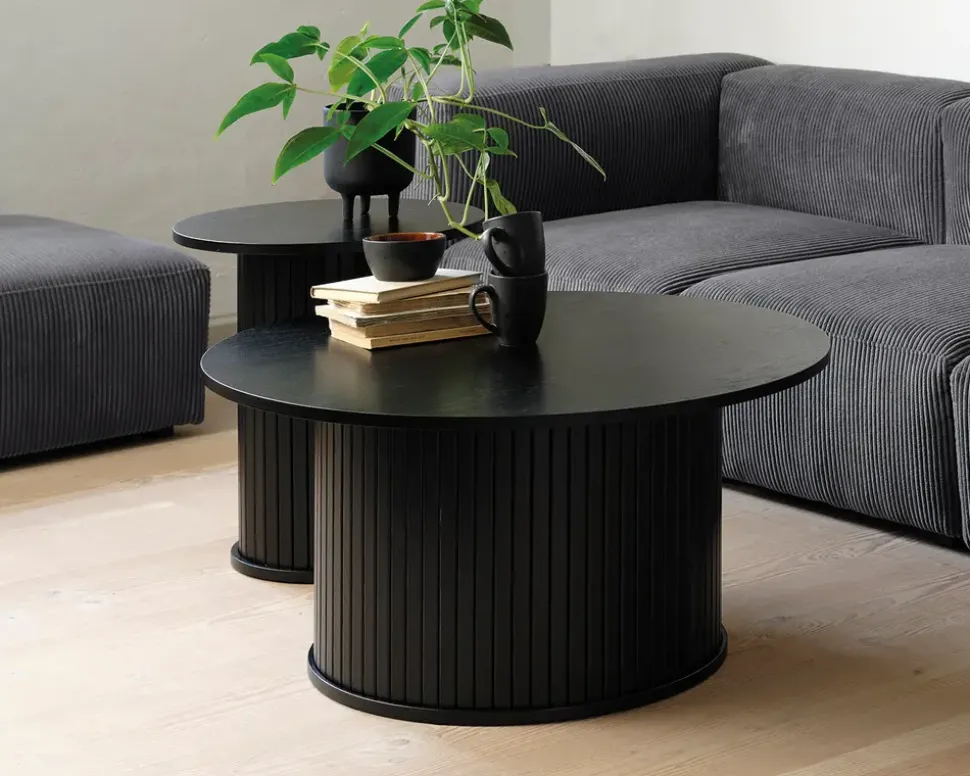 Sofabord Nola Sort Eg Ø-90 cm