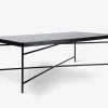 Sofabord sort/glas 60x120 cm