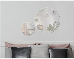 Spejl Cirkel Hvid Ø60 cm