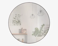 Spejl Cirkel Sort Ø60 cm