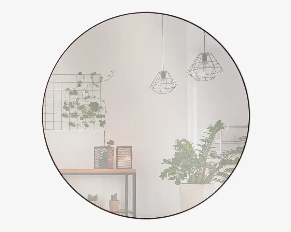Spejl Cirkel Sort Ø60 cm