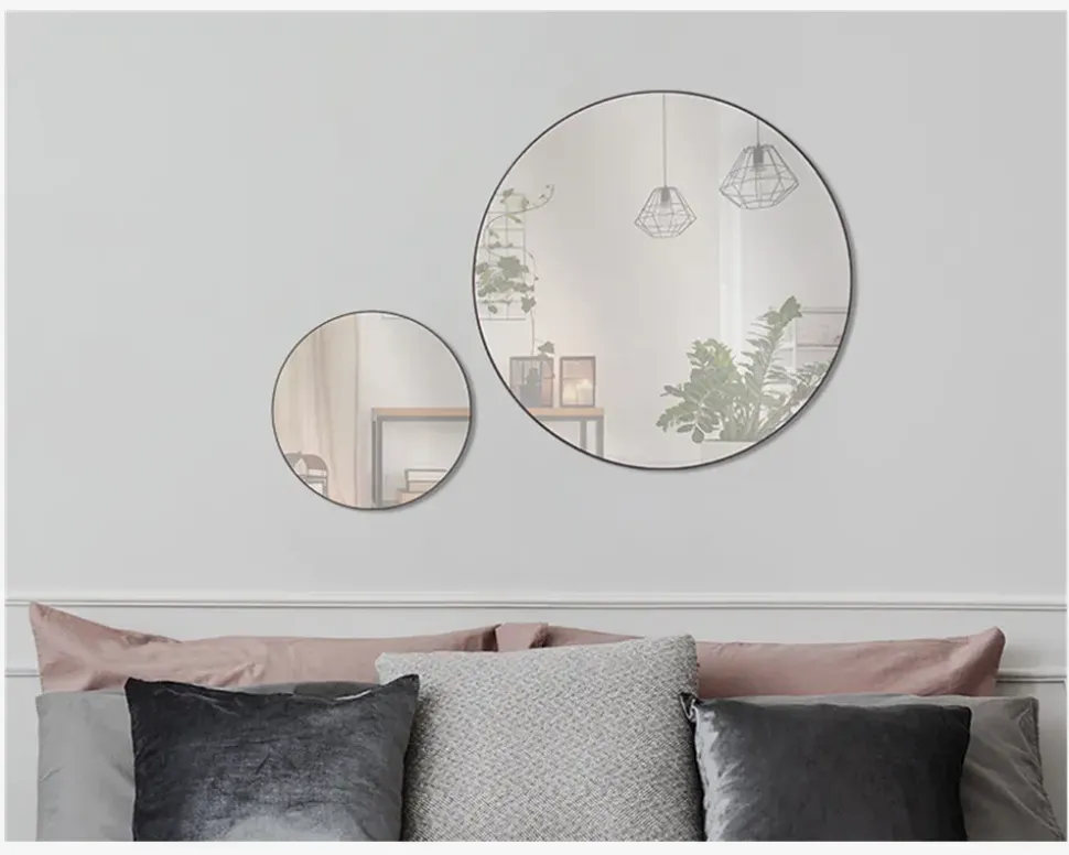 Spejl Cirkel Sort Ø60 cm