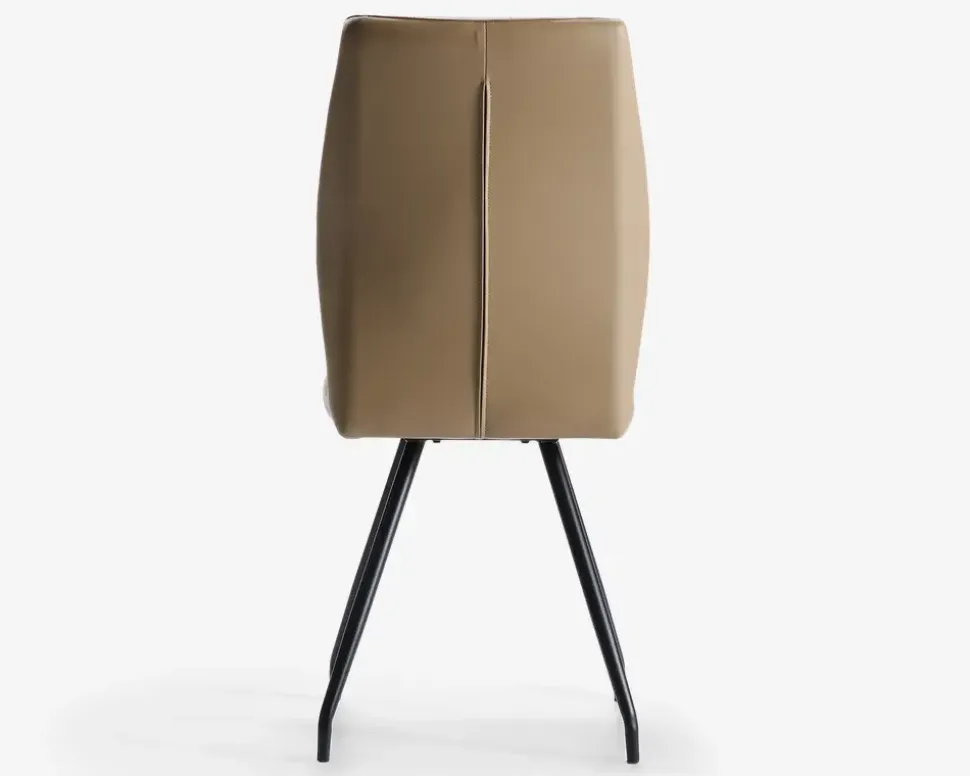 Spisebordsstol i beige kunstlæder