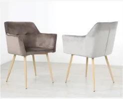 Spisebordsstol med armlæn i beige