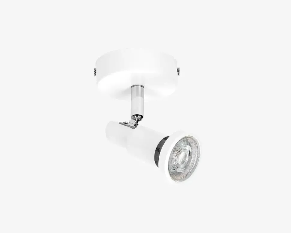 Spot 1xGU10 hvid L.8 cm