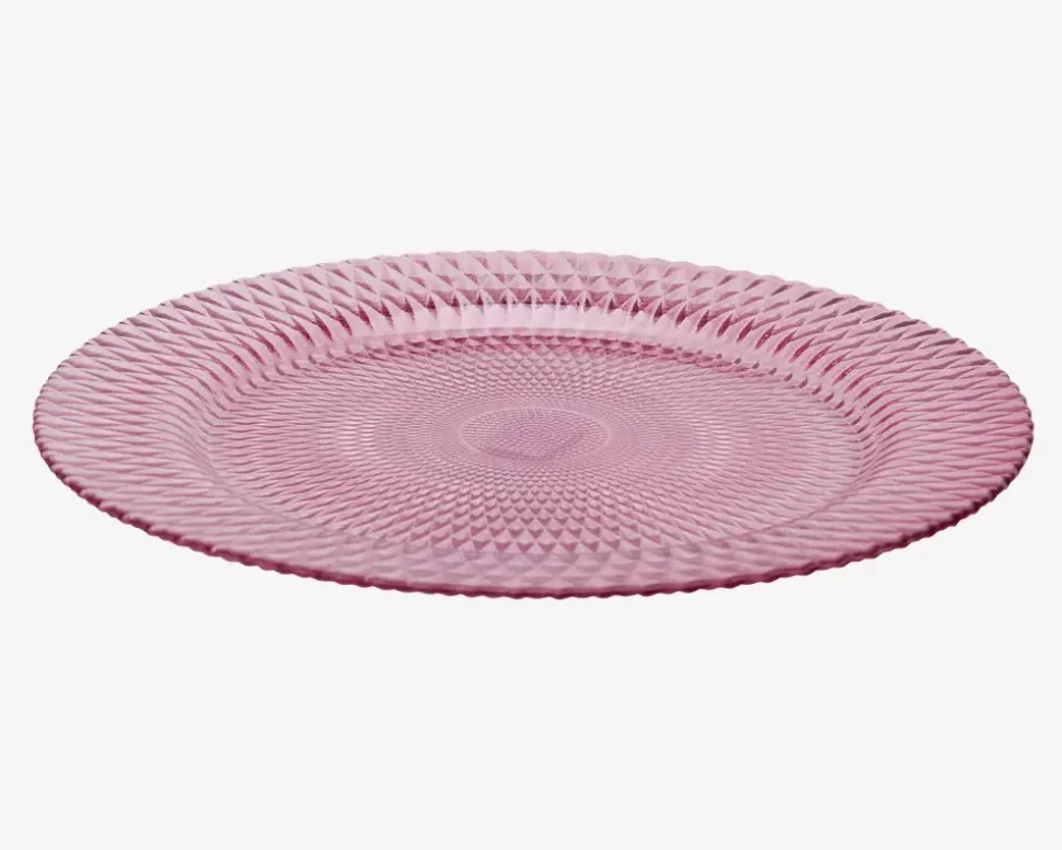 Tallerken Glas Ø.33cm Pink