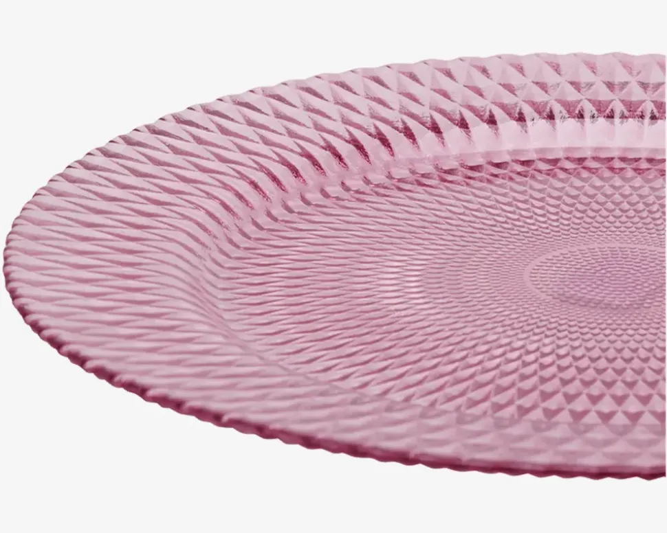 Tallerken Glas Ø.33cm Pink