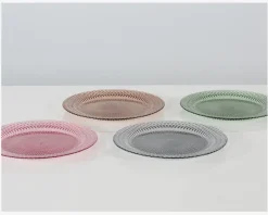Tallerken Glas Ø.33cm Røgfarvet