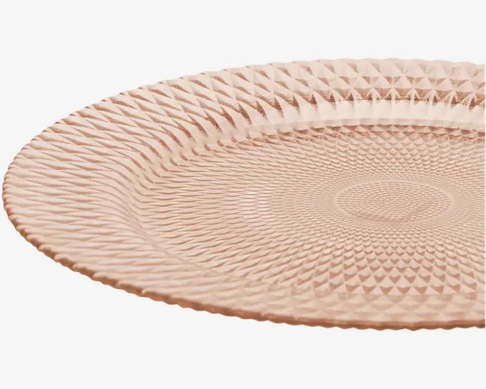 Tallerken Glas Ø.33cm Rosa