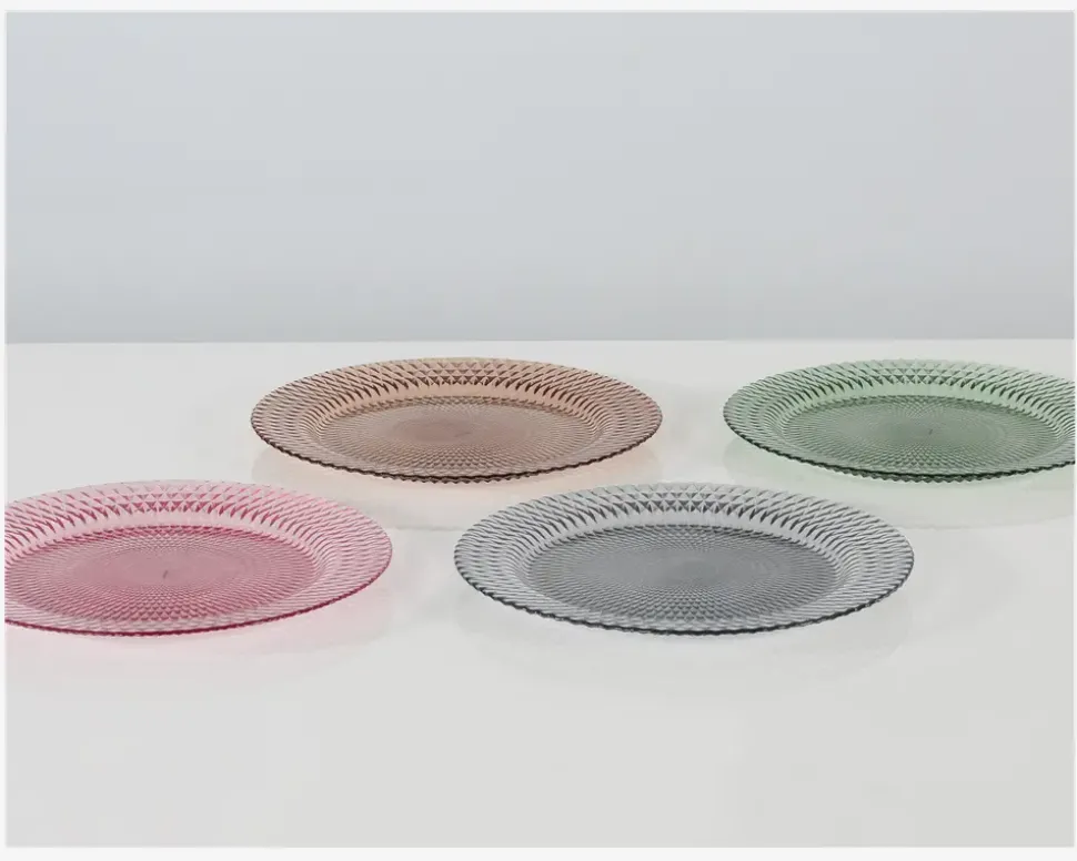 Tallerken Glas Ø.33cm Rosa