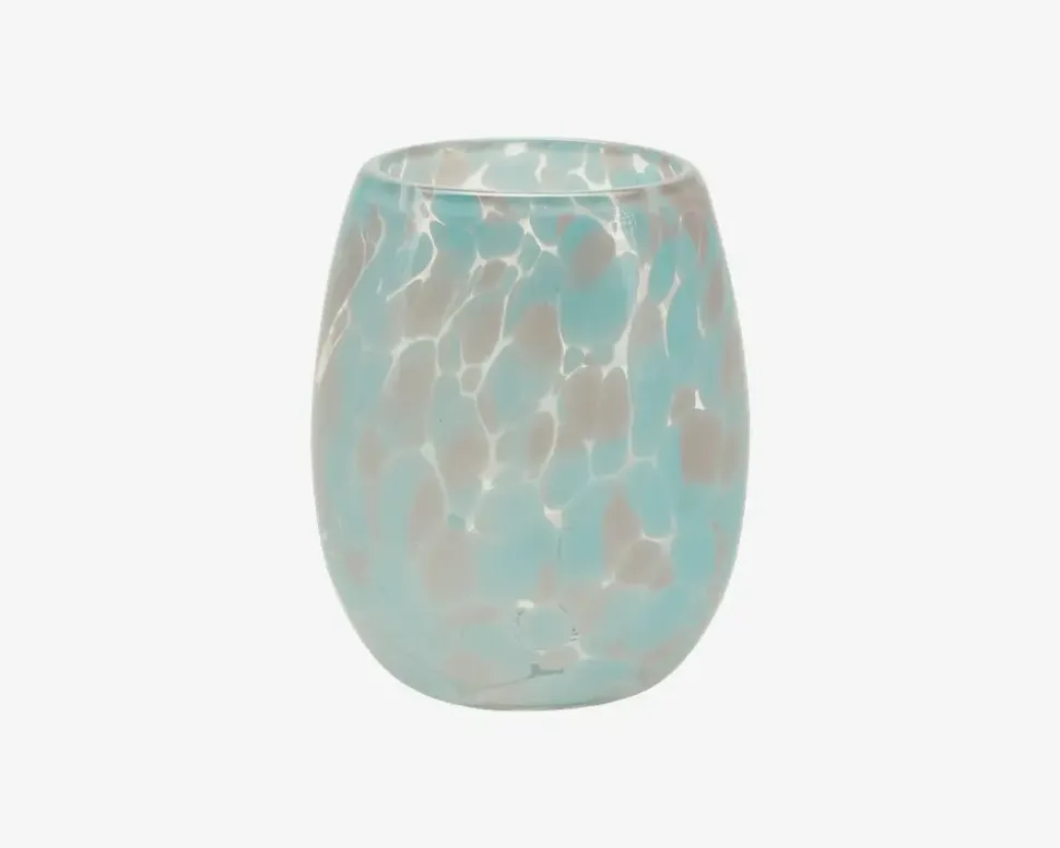 Vandglas Dots Blå/Rosa