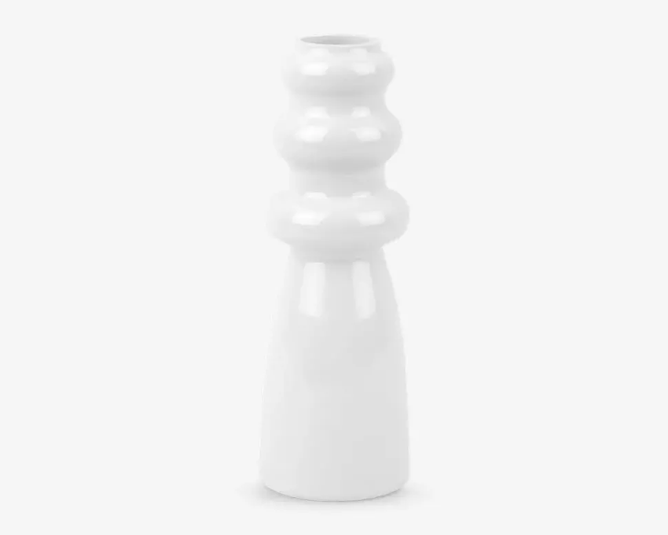 Vase sparkle bottle glas hvid H.20,5 cm
