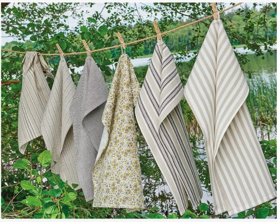 Viskestykke beige/hvid 50x70 cm