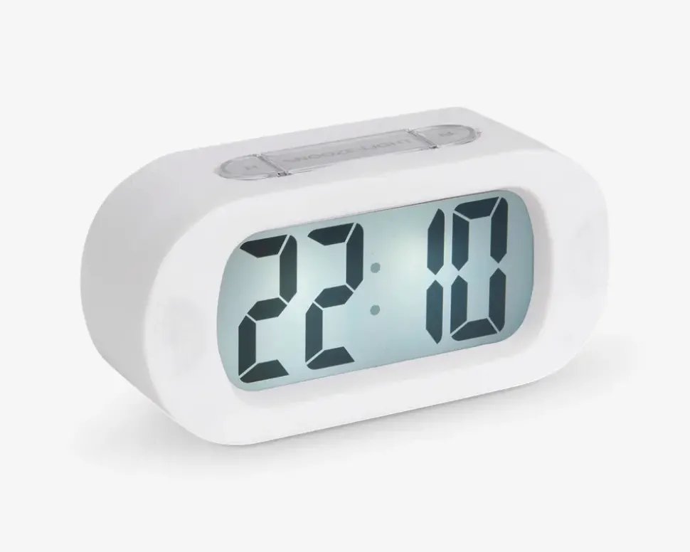 Vækkeur silikone hvid H.7 cm
